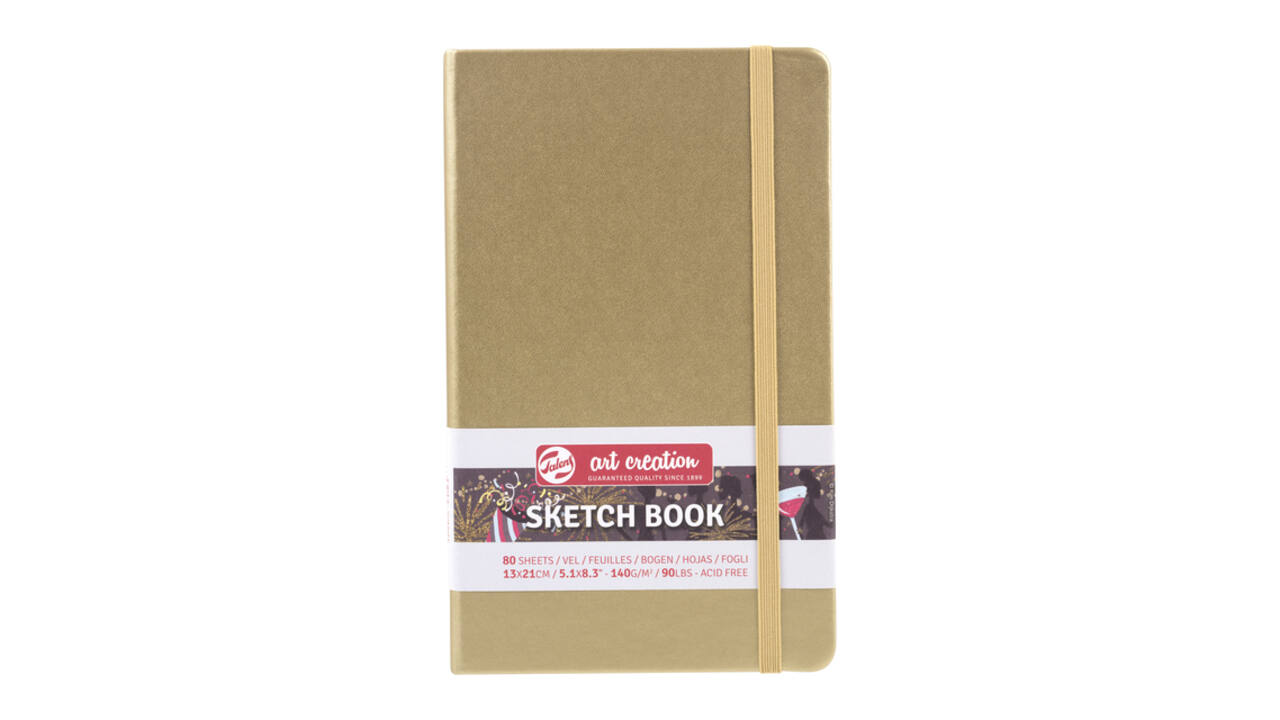 Schetsboek Talens Art Creation 80 witte vellen 140gr 130x210mm witgoud