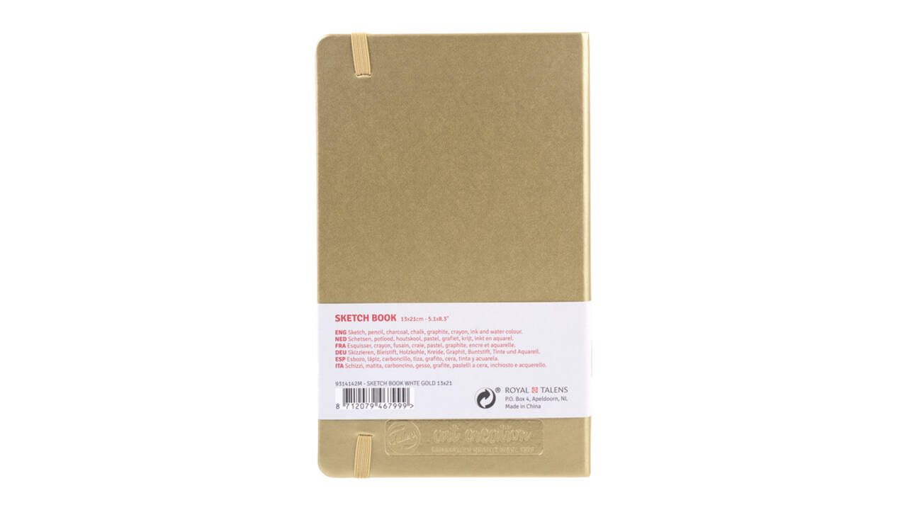Schetsboek Talens Art Creation 80 witte vellen 140gr 130x210mm witgoud