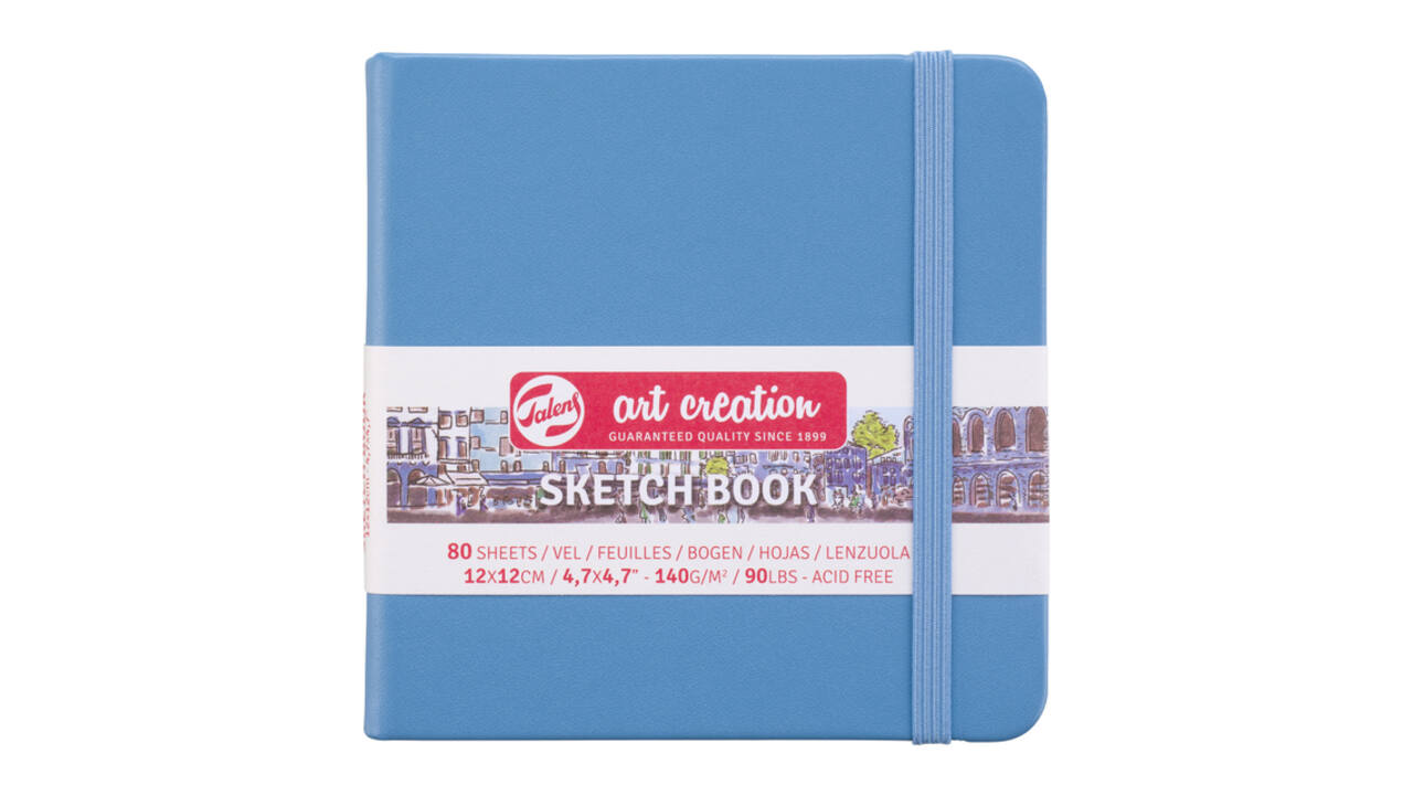 Schetsboek Talens Art Creation 80 witte vellen 140gr 120x120mm blauw