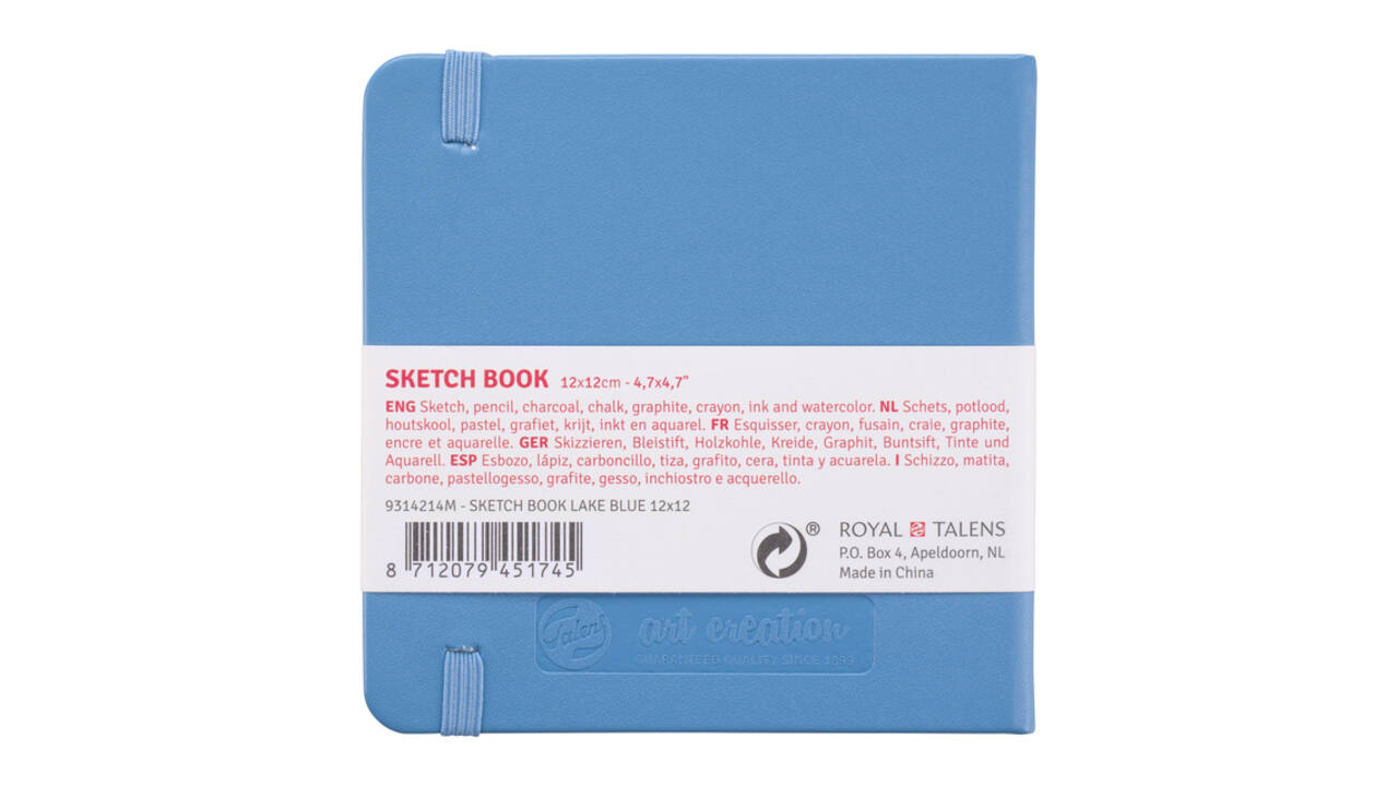 Schetsboek Talens Art Creation 80 witte vellen 140gr 120x120mm blauw