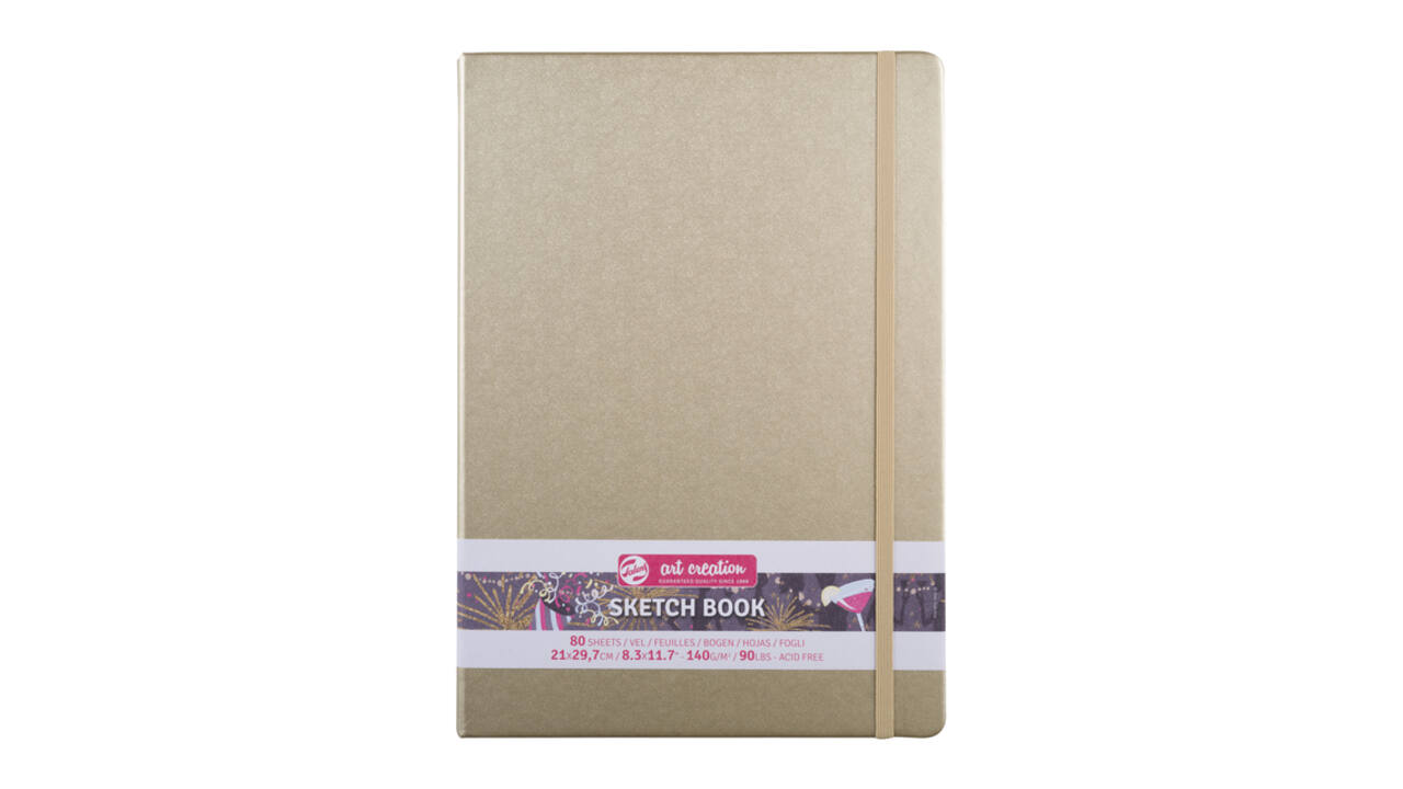 Schetsboek Talens Art Creation 80 witte vellen 140gr 210x300mm witgoud