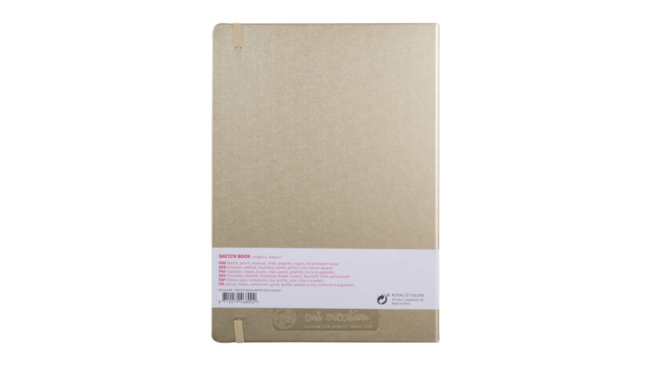 Schetsboek Talens Art Creation 80 witte vellen 140gr 210x300mm witgoud