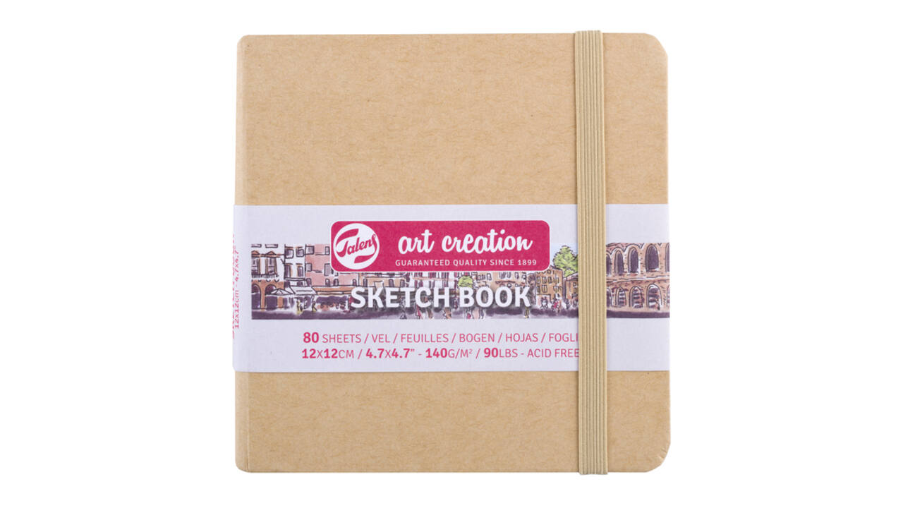 Schetsboek Talens Art Creation 80 witte vellen 140gr 120x120mm kraft