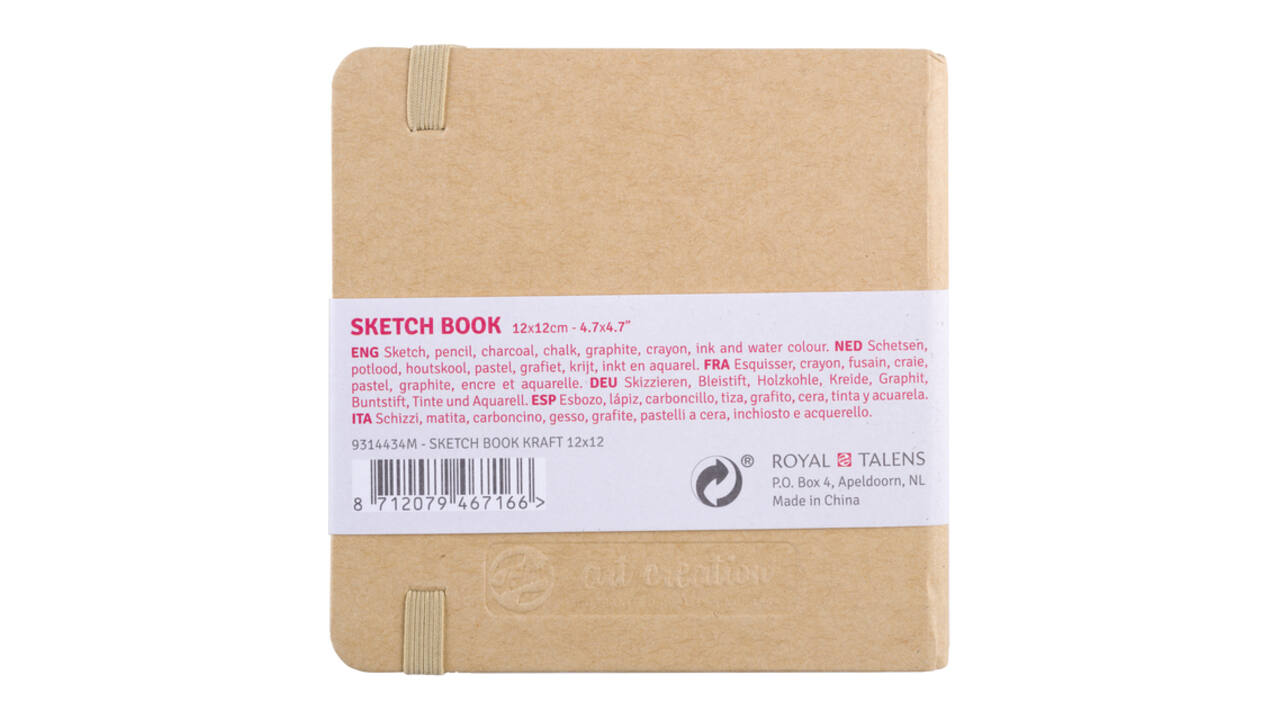 Schetsboek Talens Art Creation 80 witte vellen 140gr 120x120mm kraft