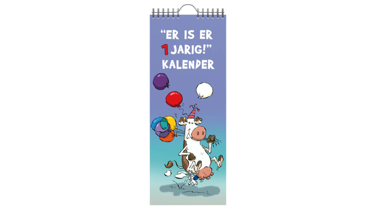 Verjaardagskalender Lannoo Ritstier 130x325 blauw