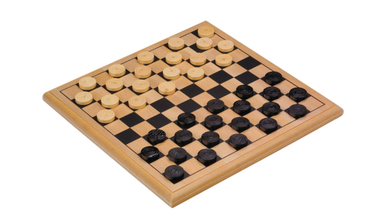 Damspel Longfield Games hout 30x30cm