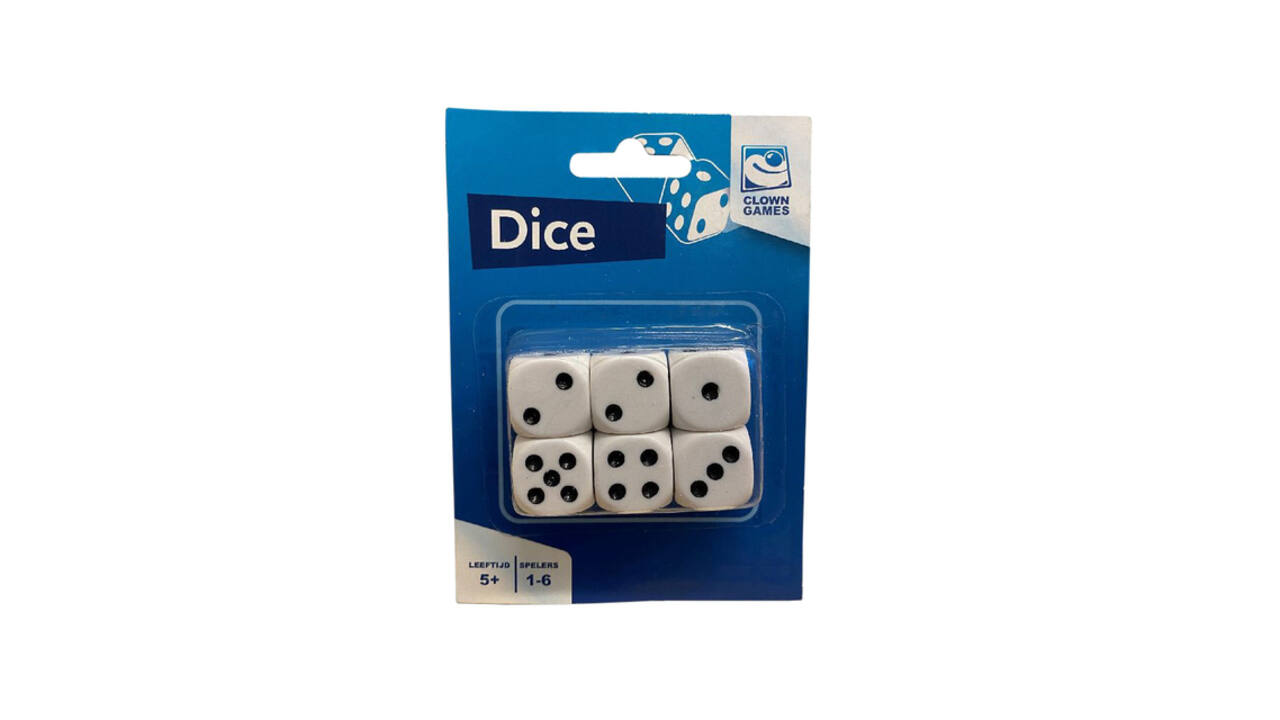 Dobbelstenen Clown Games  blister à 6 stuks