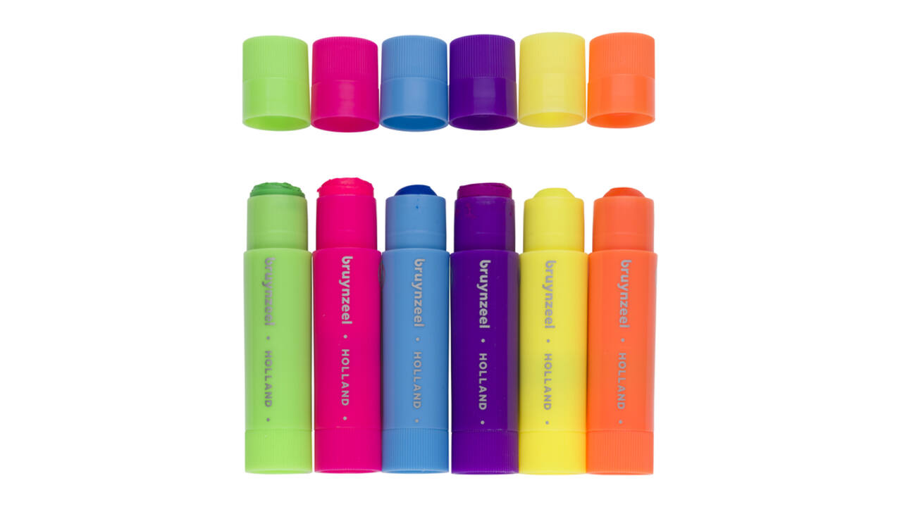Verfstift Bruynzeel Kids assorti neon 6 stuks
