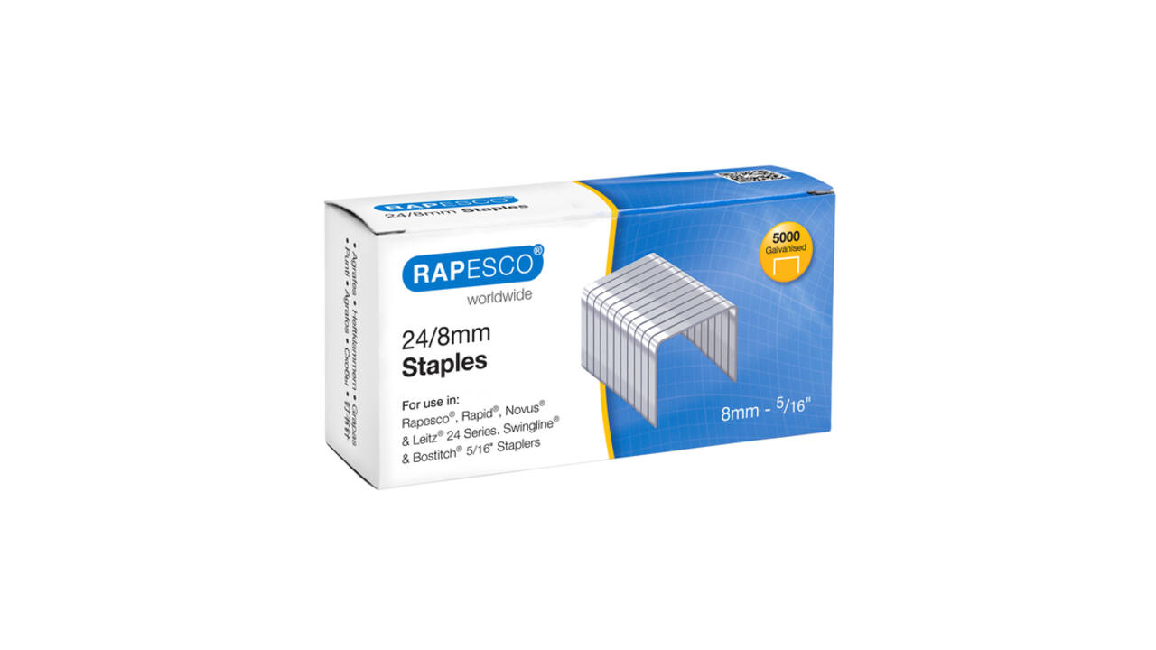 Nieten Rapesco 24 8mm 5000 stuks zilver