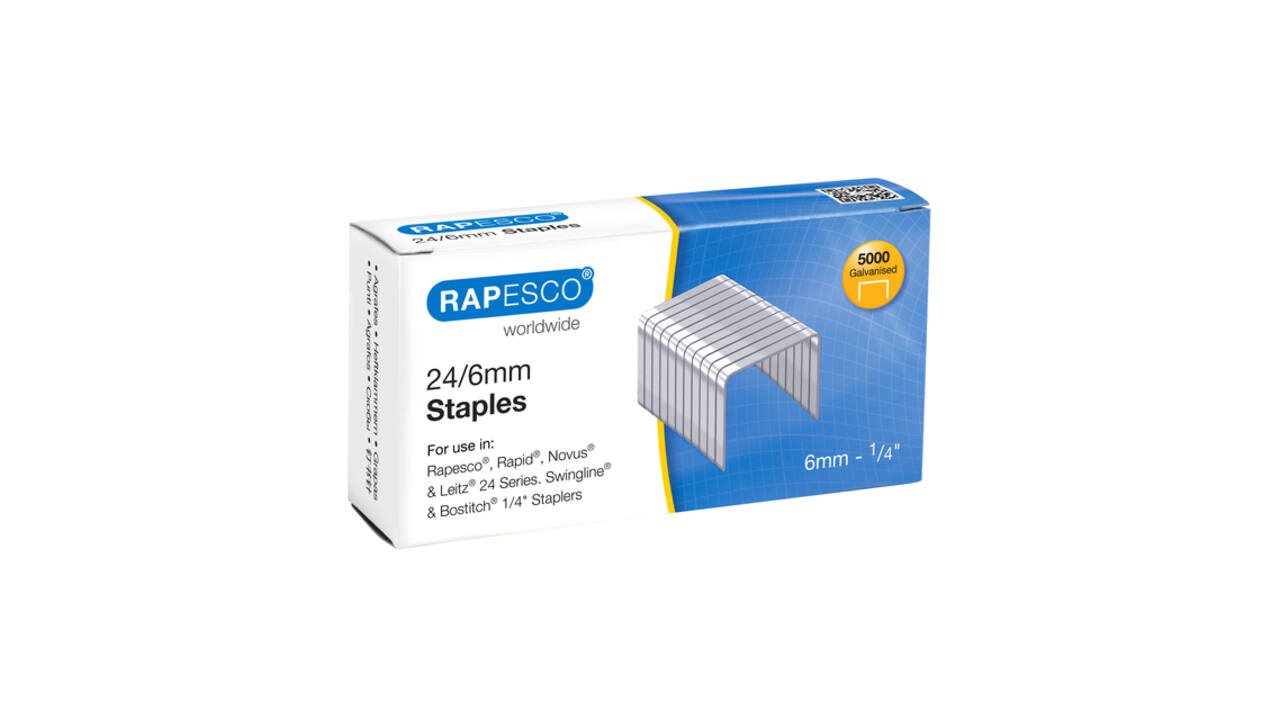Nieten Rapesco 24 6mm 5000 stuks zilver