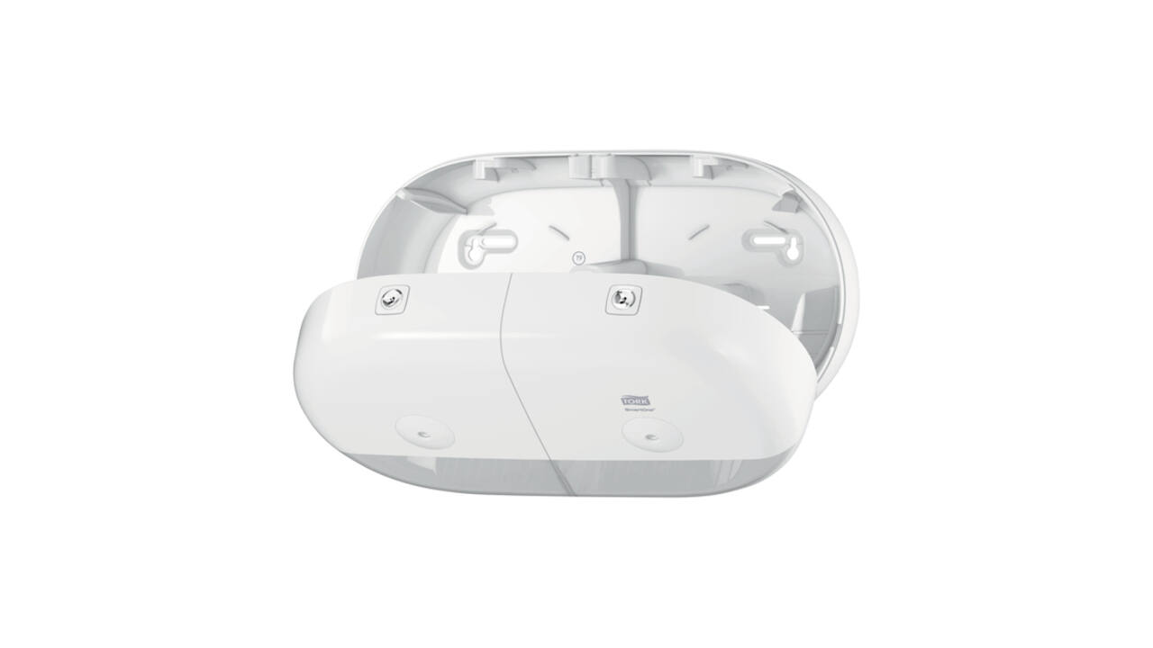 Toiletpapierdispenser Tork T9 Elevation SmartOne klein duo wit 682000