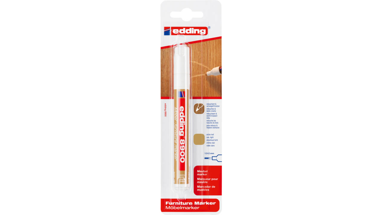 Viltstift edding 8900 meubel rond 1.5-2mm licht eikenhout blister1st