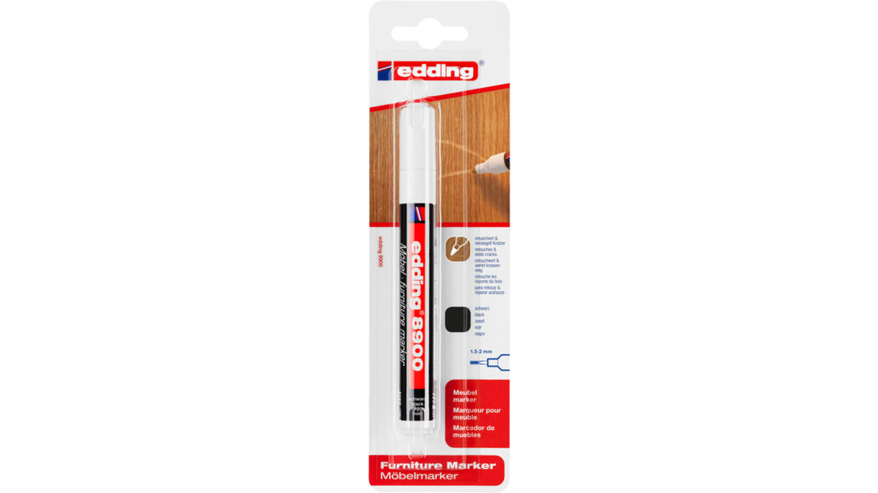 Viltstift edding 8900 meubel rond 1.5-2mm zwart blister à 1 stuk