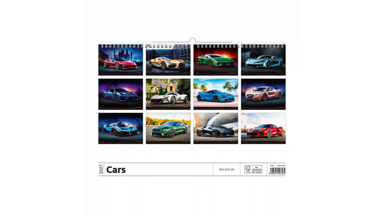 Kalender 2027 Helma 365 31.5x45cm autos