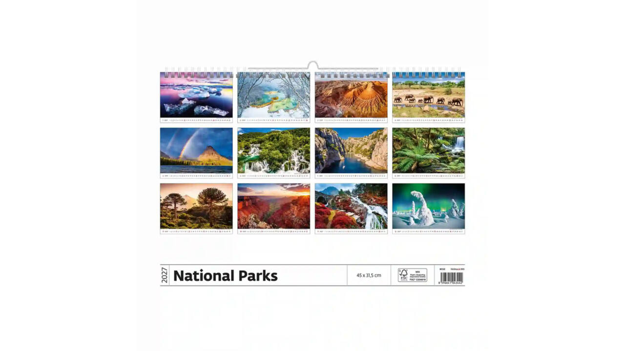 Kalender 2027 Helma 365 31.5x45cm Nationale parken