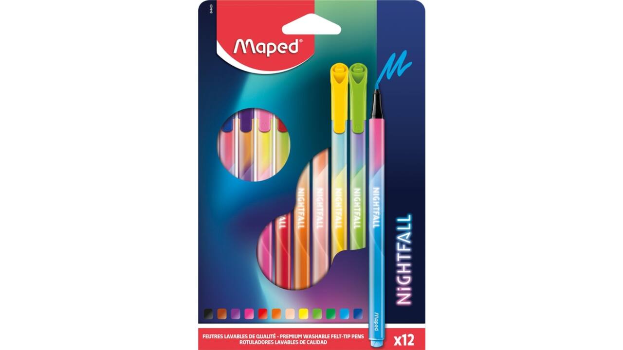 Viltstift Maped Nightfall set á 12 kleuren