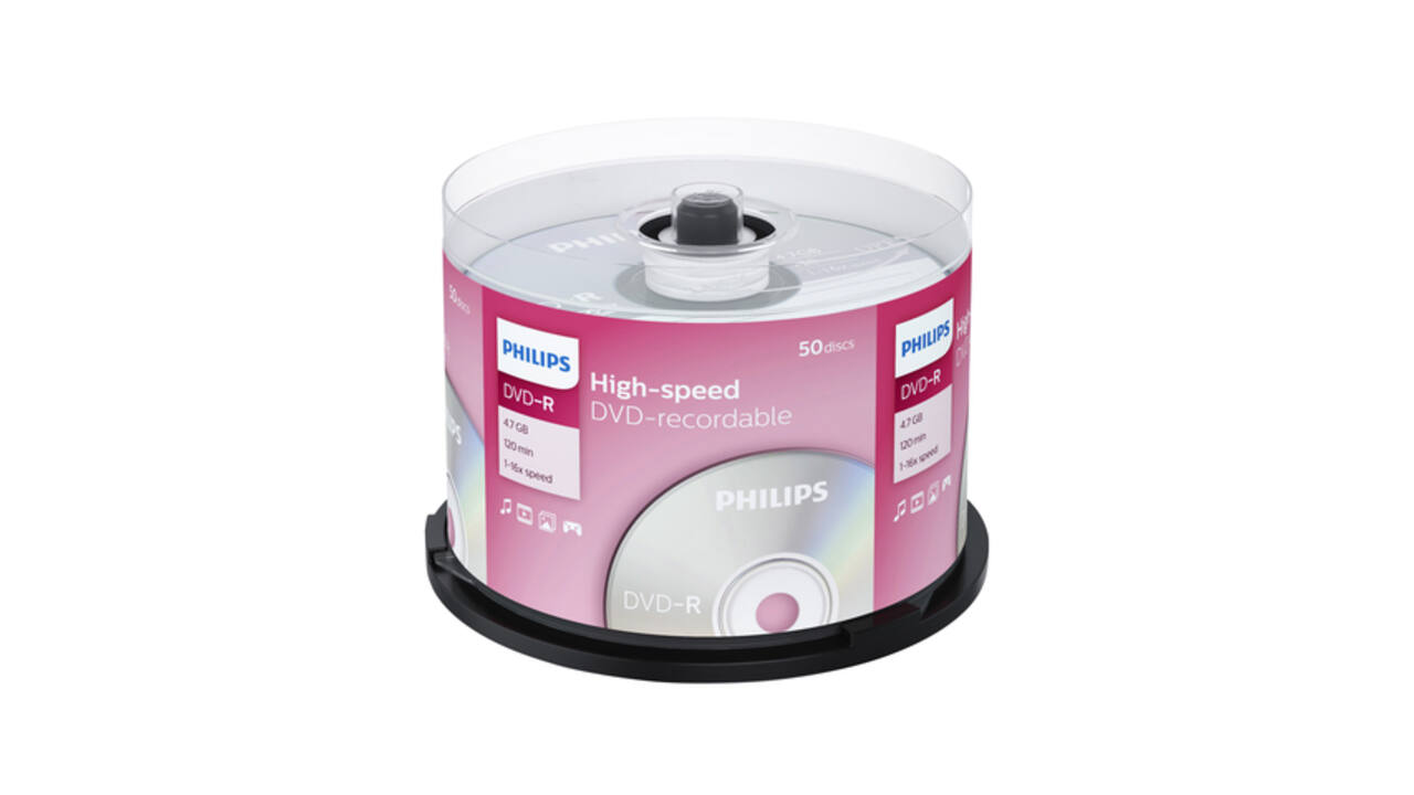 DVD-R Philips 4.7GB 16x SP 50 stuks