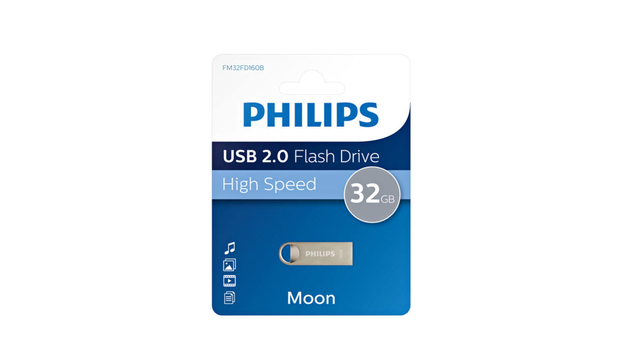 USB stick 2.0 Philips Moon USB-A 32GB zilver