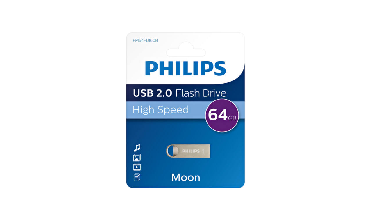USB stick 2.0 Philips Moon USB-A 64GB zilver