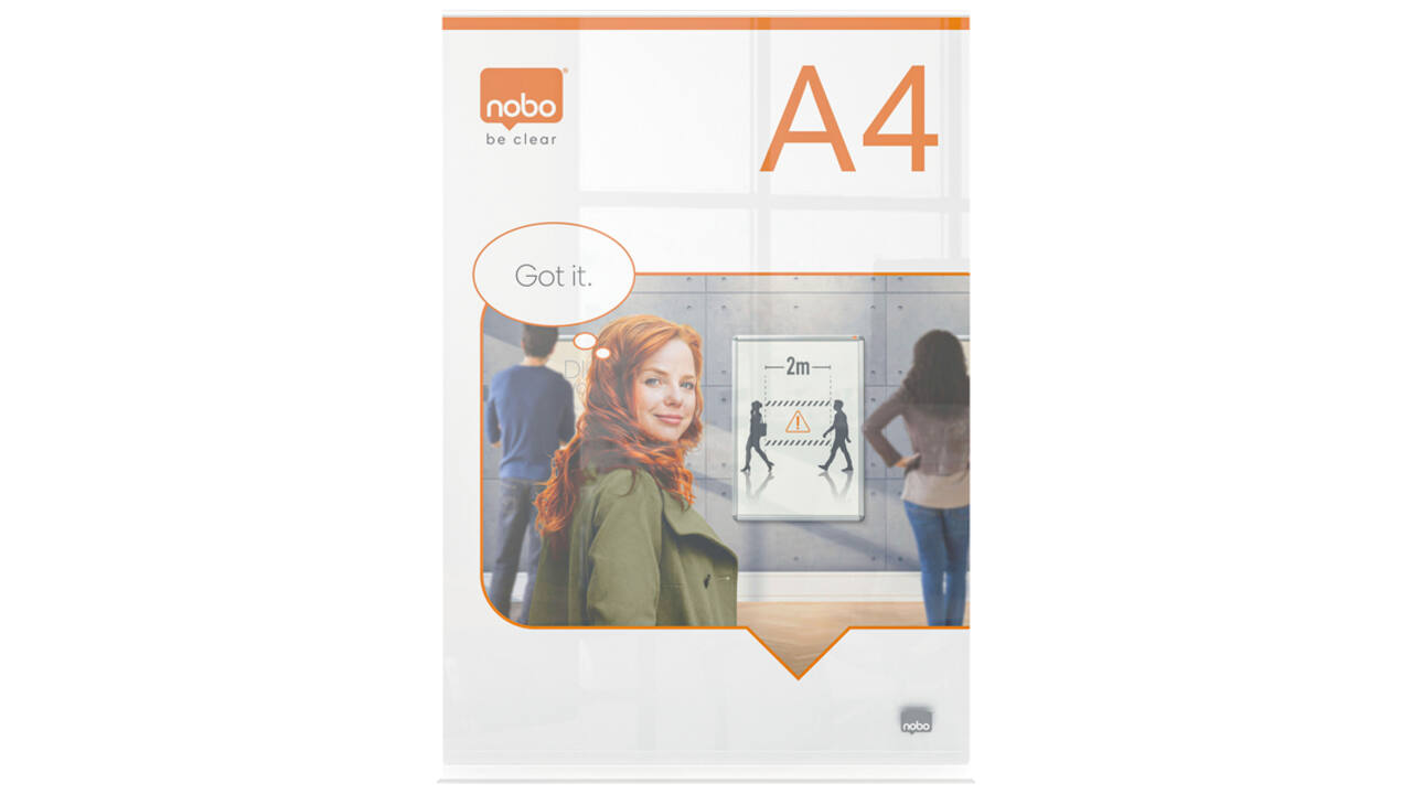 Infobord Nobo Premium Plus A4 acryl vrijstaand