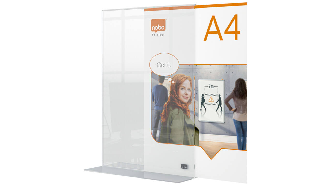 Infobord Nobo Premium Plus A4 acryl vrijstaand