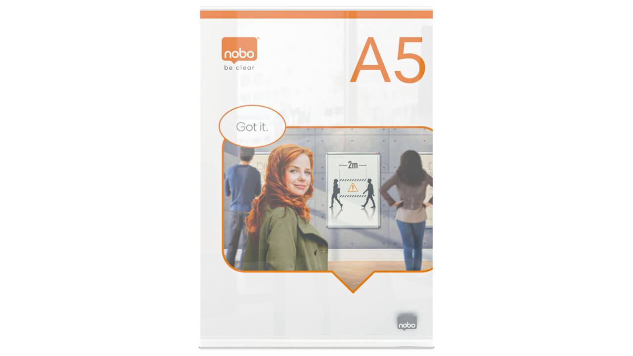 Infobord Nobo Premium Plus A5 acryl vrijstaand