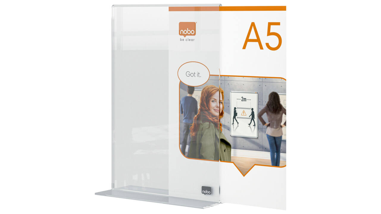 Infobord Nobo Premium Plus A5 acryl vrijstaand