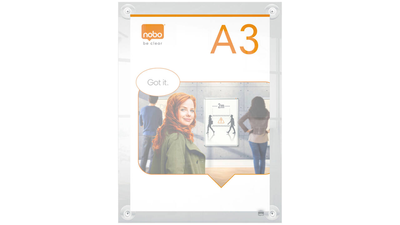 Infobord Nobo Premium Plus A3 acryl wand verplaatsbaar