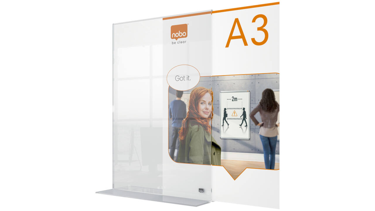 Infobord Nobo Premium Plus A3 acryl vrijstaand