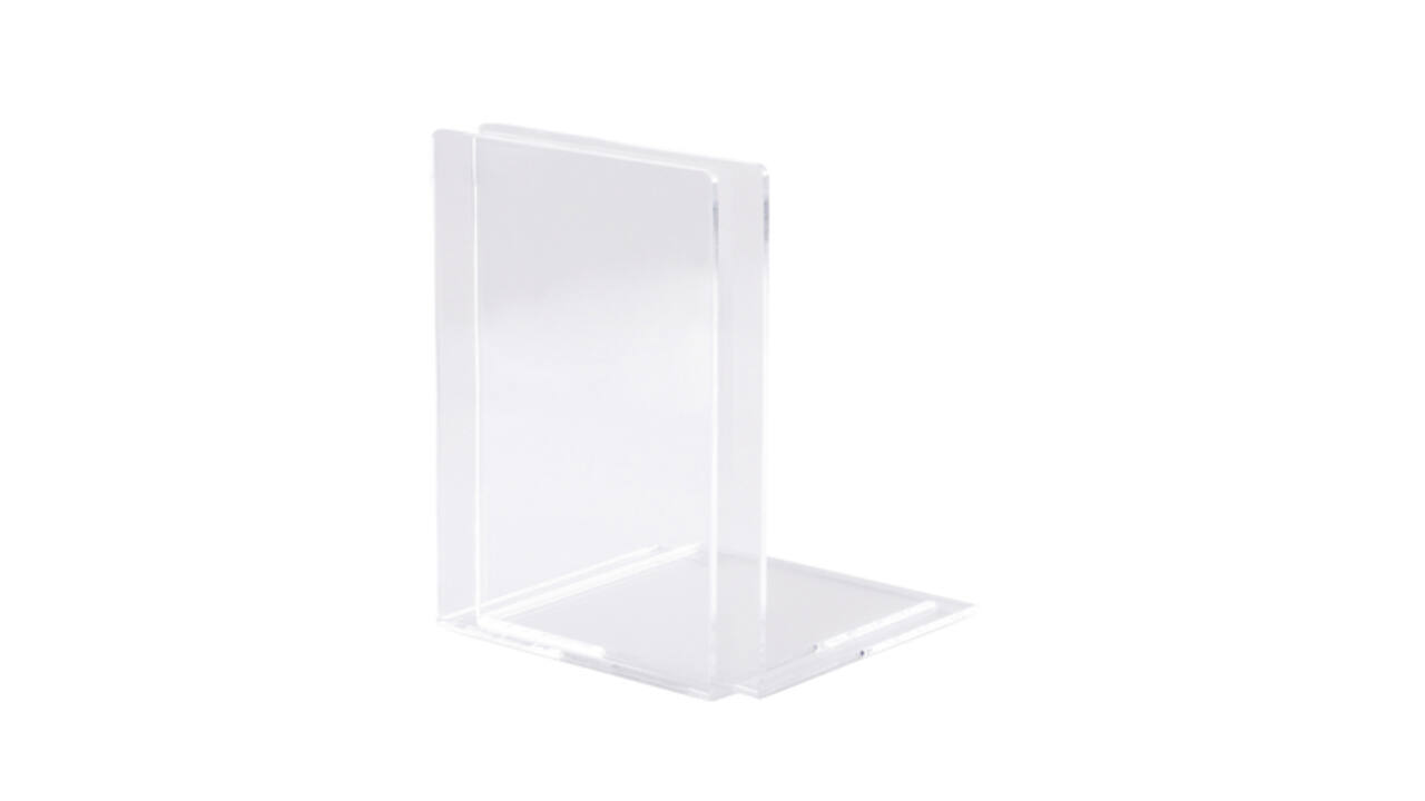 Boekensteun MAUL acryl 12x12x17cm set 2 glashelder