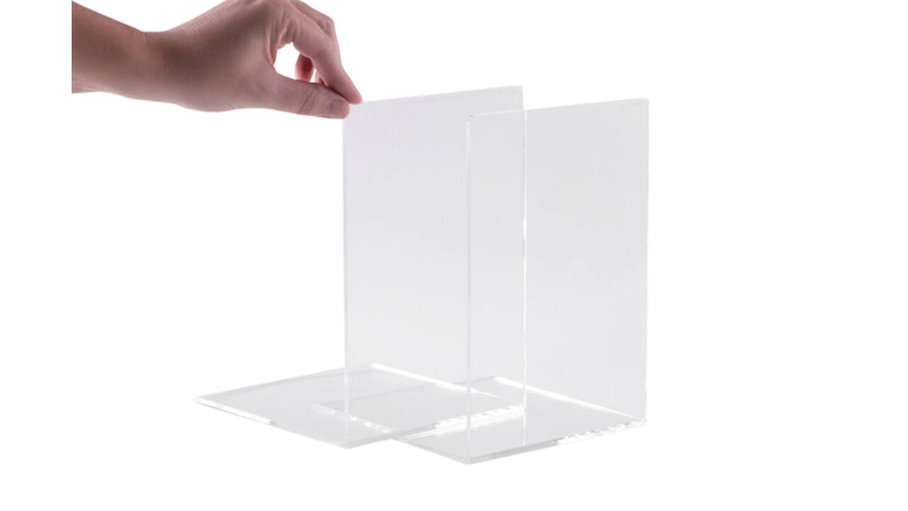 Boekensteun MAUL acryl 12x12x17cm set 2 glashelder
