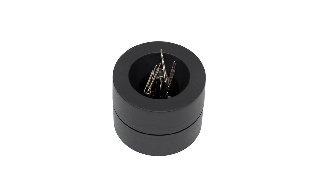 Papercliphouder MAULpro magnetisch recycled Ø73x60mm zwart