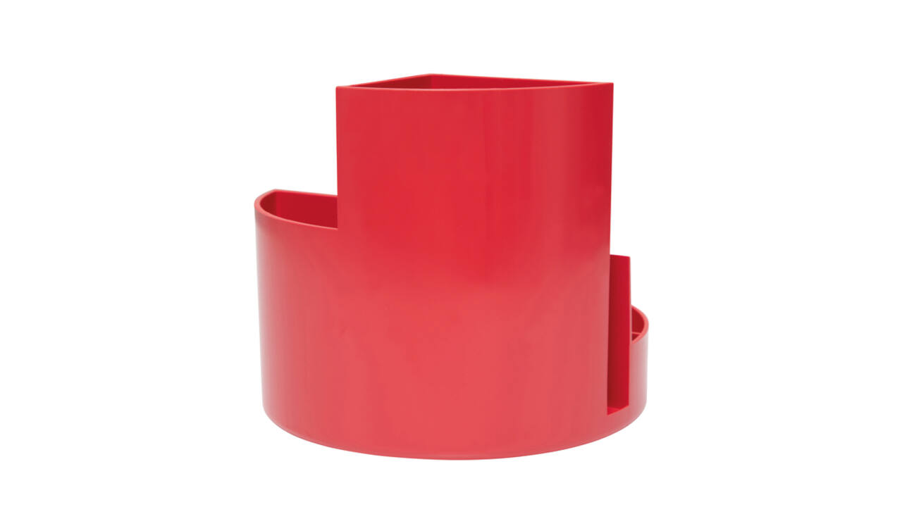 Pennenkoker MAULroundbox Blauwe Engel recycled 6 vaks rood