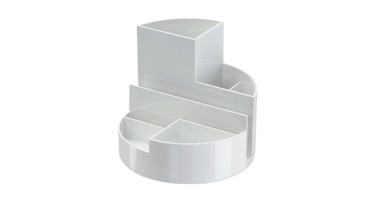 Pennenkoker MAULroundbox Blauwe Engel recycled 6 vaks wit