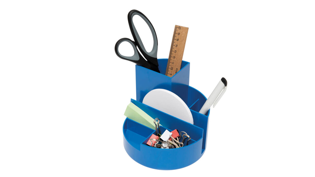 Pennenkoker MAUL roundbox Blauwe Engel recycled 6 vaks blauw