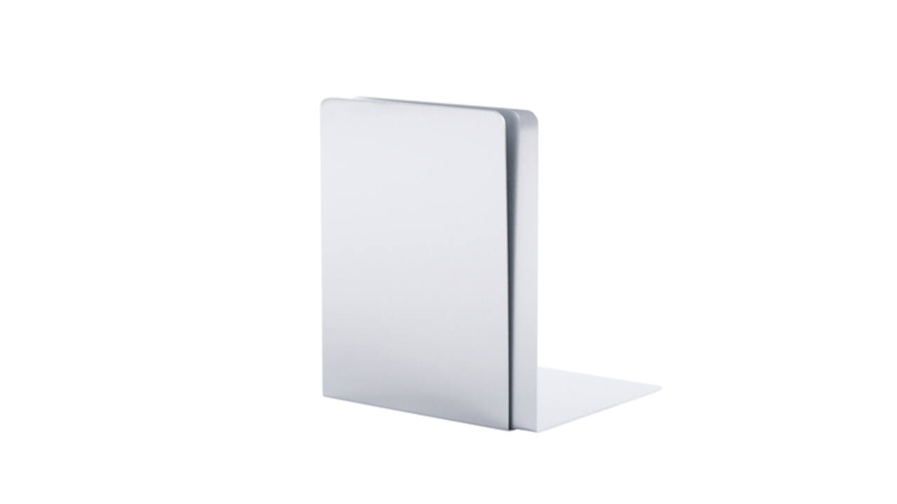 Boekensteun MAUL aluminium 16x15x21cm set 2 zilver