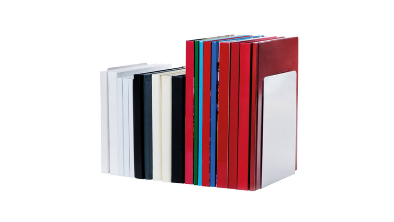 Boekensteun MAUL aluminium 16x15x21cm set 2 zilver