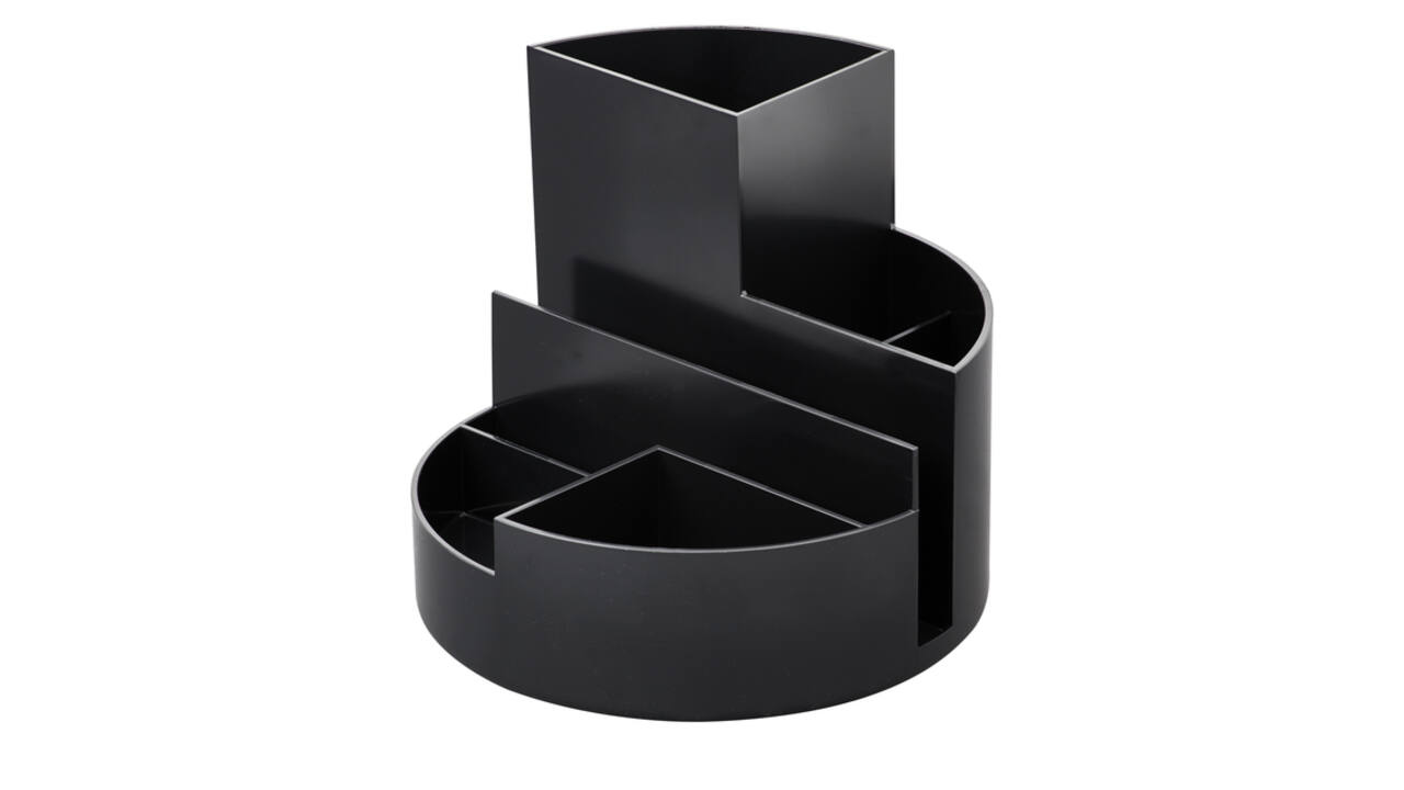 Pennenkoker MAULroundbox Blauwe Engel recycled 6 vaks zwart