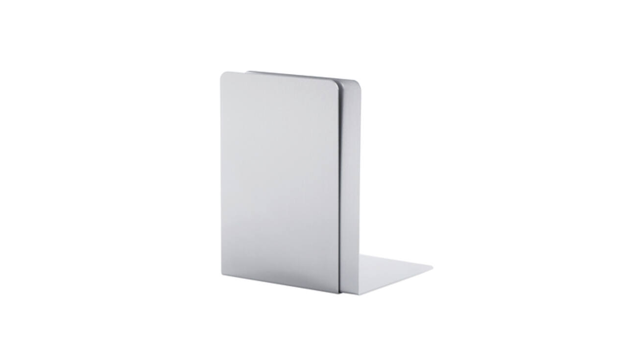 Boekensteun MAUL aluminium 12x12x17.5cm set 2 zilver