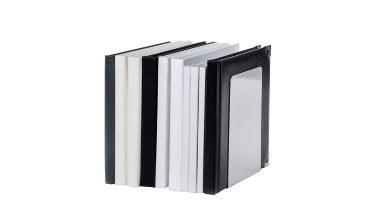 Boekensteun MAUL aluminium 12x12x17.5cm set 2 zilver