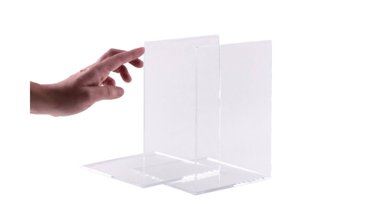Boekensteun MAUL acryl 16x15x21cm set 2 glashelder