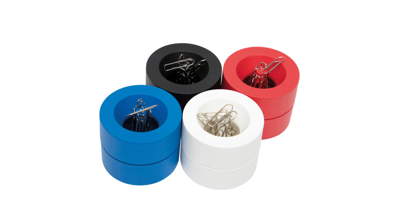 Papercliphouder MAULpro magnetisch recycled Ø73x60mm blauw