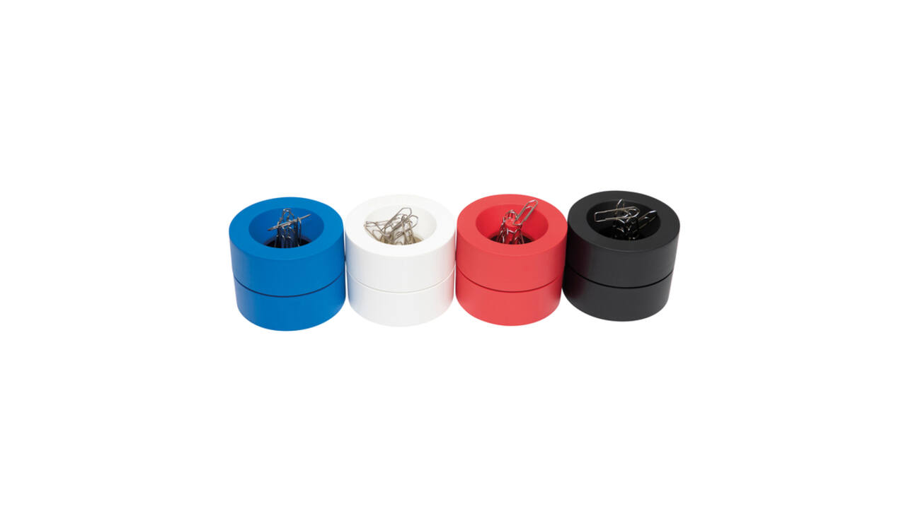 Papercliphouder MAULpro magnetisch recycled Ø73x60mm blauw