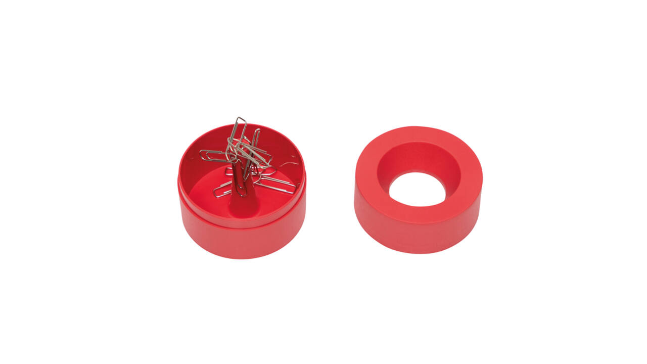 Papercliphouder MAULpro magnetisch recycled Ø73x60mm rood