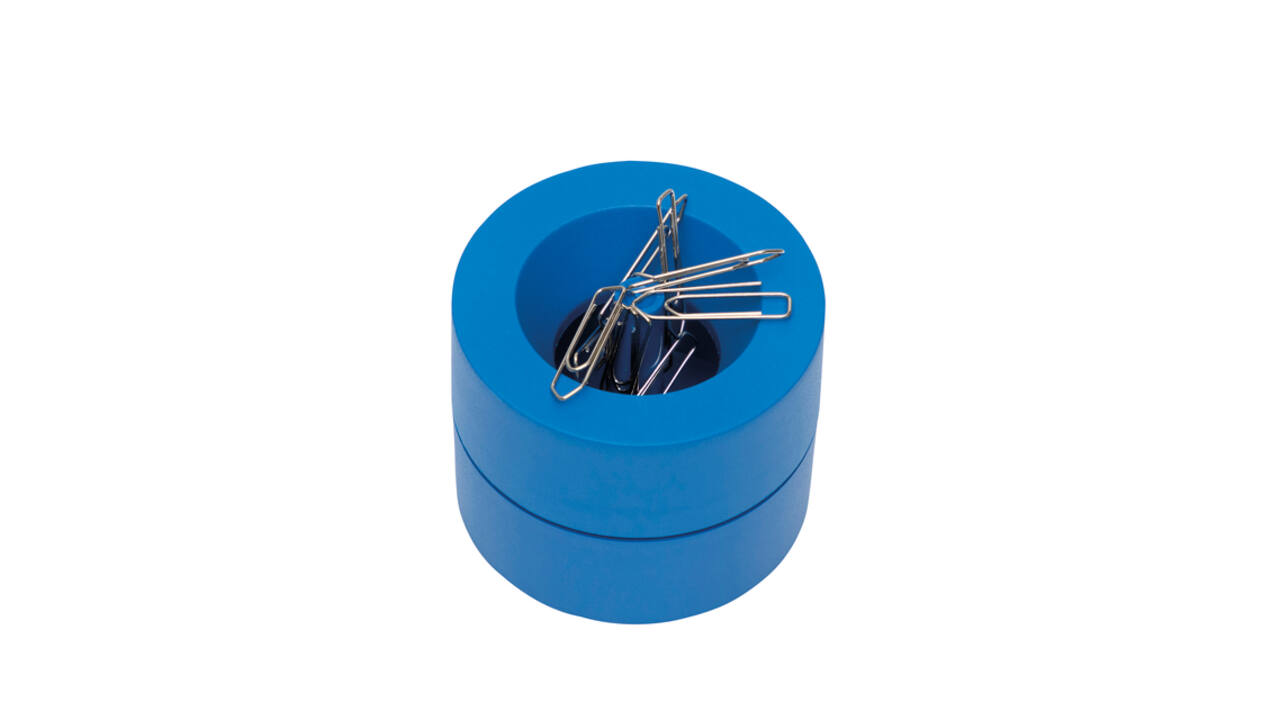 Papercliphouder MAULpro magnetisch recycled Ø73x60mm blauw