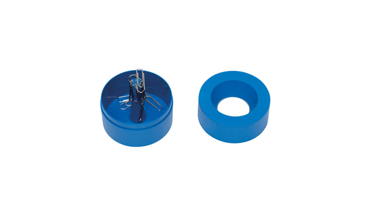 Papercliphouder MAULpro magnetisch recycled Ø73x60mm blauw
