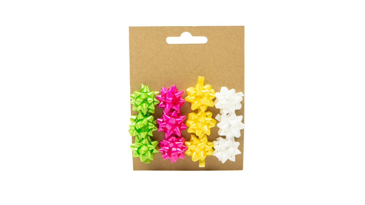 Mini strikken groen/roze/geel/wit 12 stuks