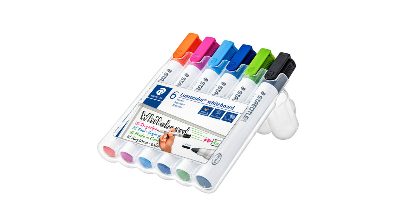 Whiteboardmarker Staedtler Lumocolor 351 set à 6 stuks fun assorti