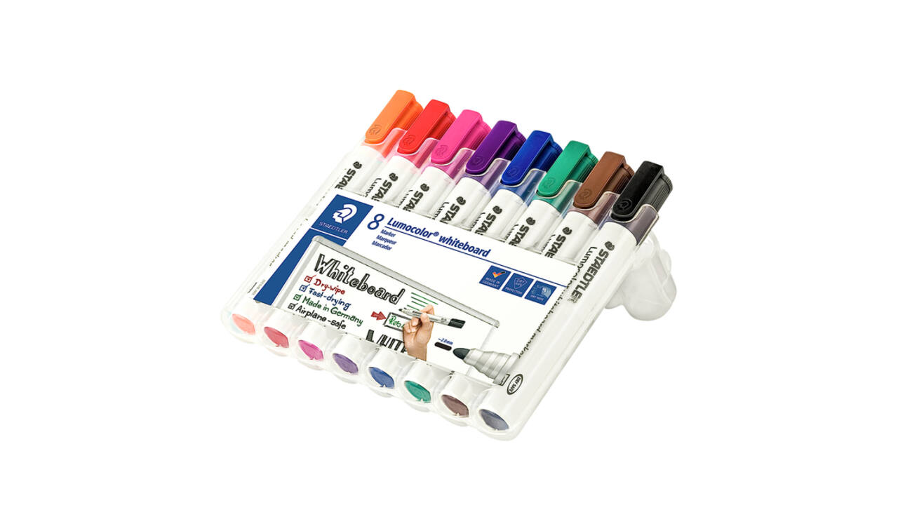 Whiteboardmarker Staedtler Lumocolor 351 set à 8 stuks assorti