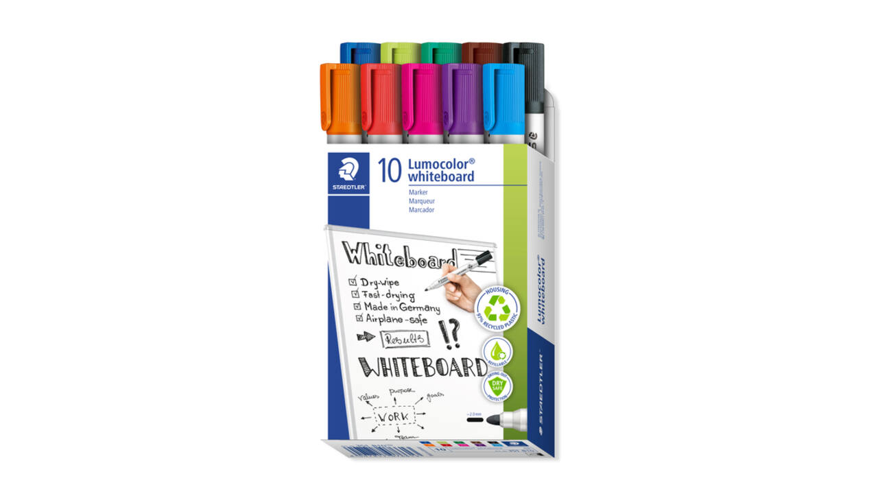 Whiteboardmarker Staedtler Lumocolor 351 set à 10 stuks assorti
